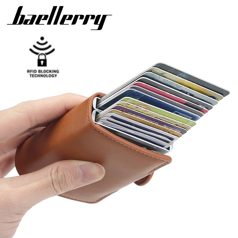 Men Wallet With Buckle Double Layer Aluminum Alloy Fashion Card Holder Casual Credit Card Holder Slim Small Wallet For Men