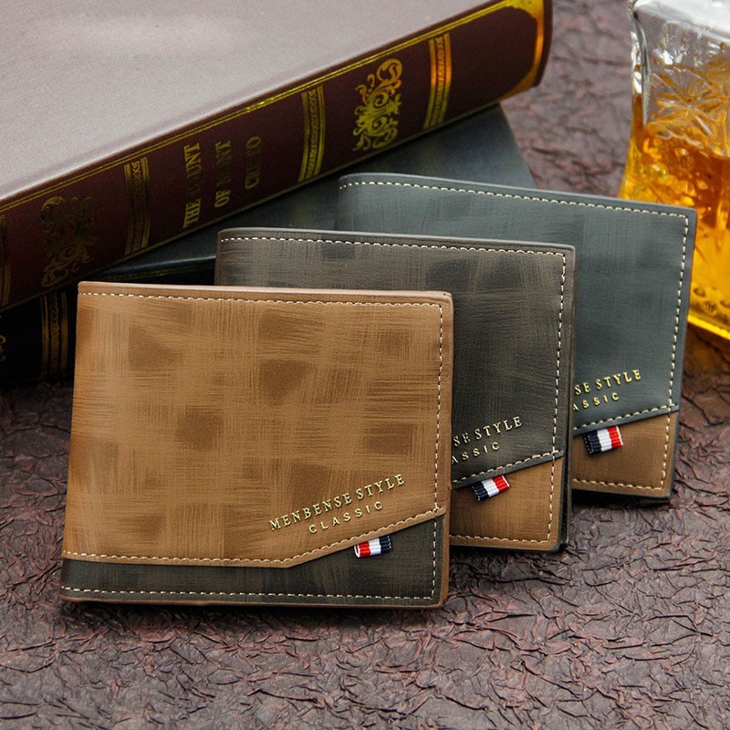 Men's Leather Wallet Business Foldable Luxury Wallet Billfold Slim Hipster Credit Card Holders Insert Coin Purses Vintage Walls