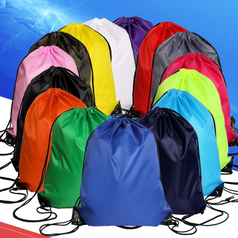 Summer Outdoor Portable Sports Bag Thicken Drawstring Strap Riding Backpack Gym Drawstring Shoes Bag Clothes Backpacks Waterproof