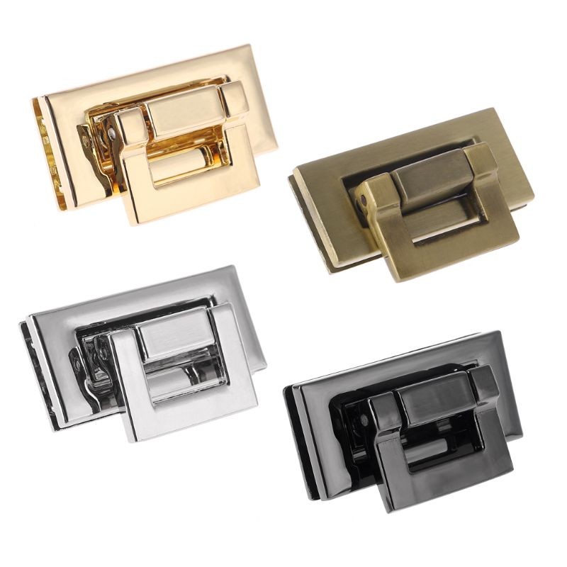 1PC Rectangle Shape Clasp Turn Lock Twist Lock DIY Leather Handbag Replacement Bag Hardware Accessories 4 Colors