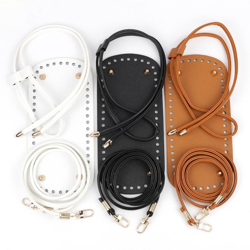 3pcs/set Bag Bottom Shaper DIY Knitting Crochet PU Leather Handbag Purse Base With Belt Bottom Chain Bucket Bag Accessories