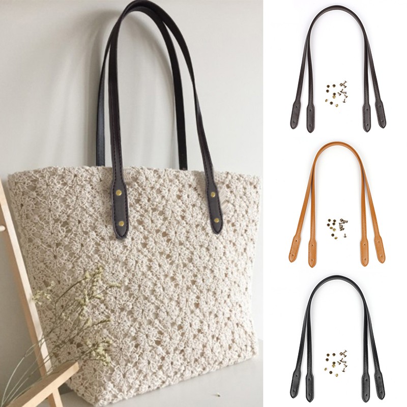 Women Canvas Shoulder Bag Handle Messenger Strap for Bag Accessories Handbag Strap Crossbody Bags Parts with 4pcs Rivets