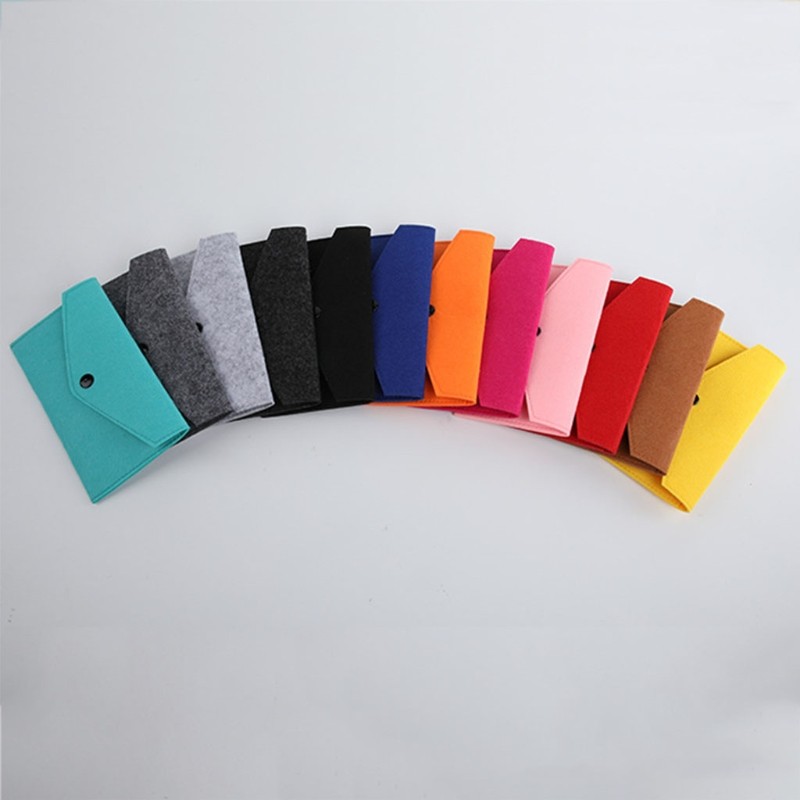 Unisex Felt Portable Wallet Multifunction Wear Resistant For Cell Phone Passport Change Pocket