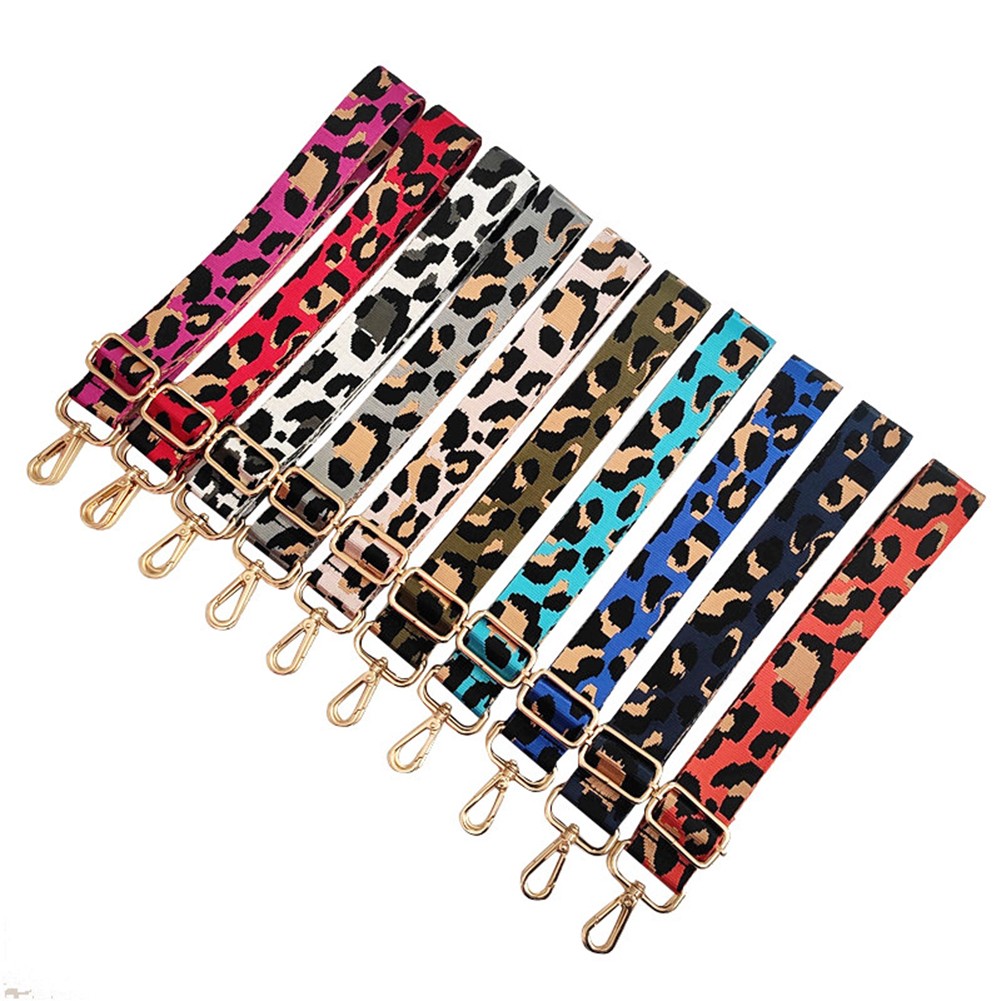 Leopard Bag Strap Women Shoulder Crossbody Bag Strap Adjustable Wide Strap Bag Accessories Female Messenger Bag Strap 130cm