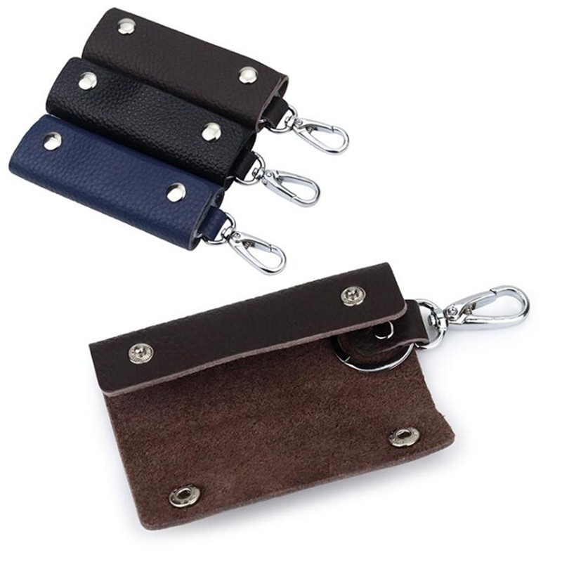 Retro Car Key Ring Holder Organizer Accessories Key Holder Leather Keychain Bag Purse Housekeeper Portable Men Key