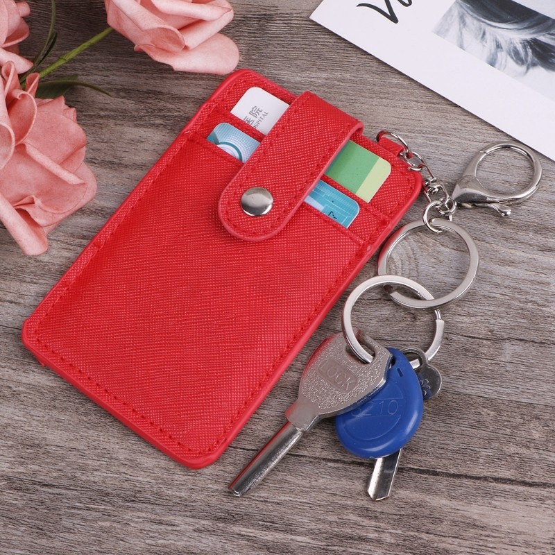 New Unisex Colors Portable ID Card Holder Bus Cards Case Cover Chain Key Ring Tool Holder Case Visit Door ID Badge Cards