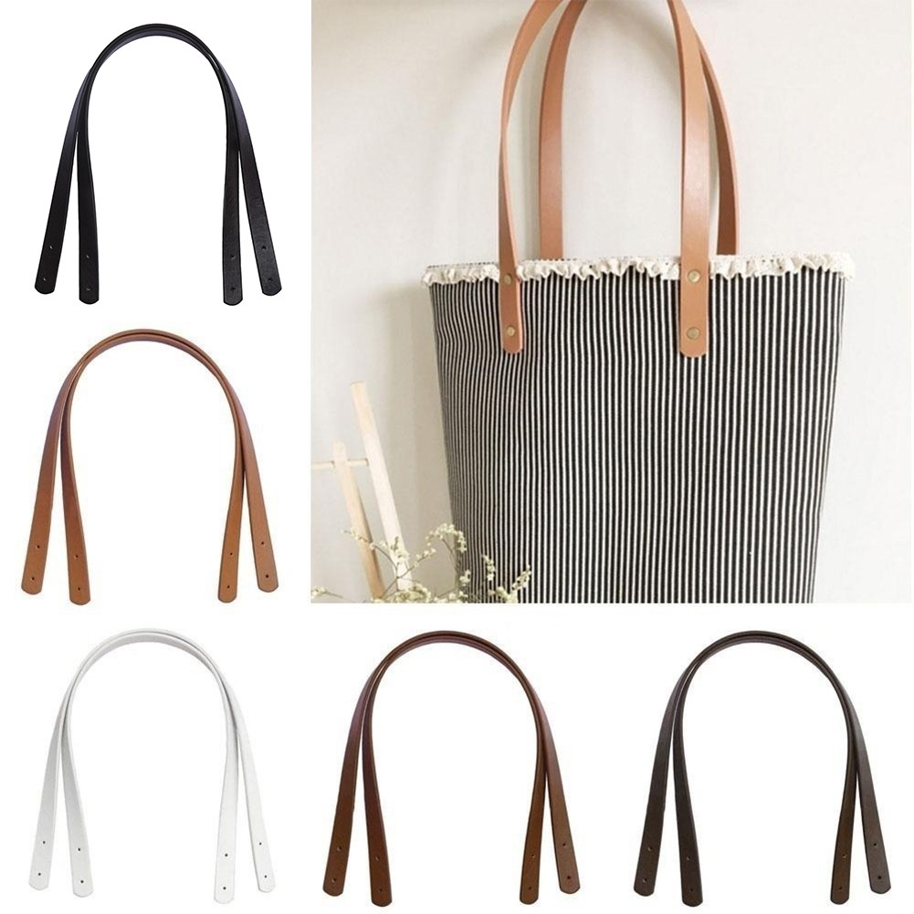 1 Pair Women Bag Strap Detachable PU Leather Handle Lady Shoulder Bag DIY Replacement Accessories Handbag Band Handle Strap Band