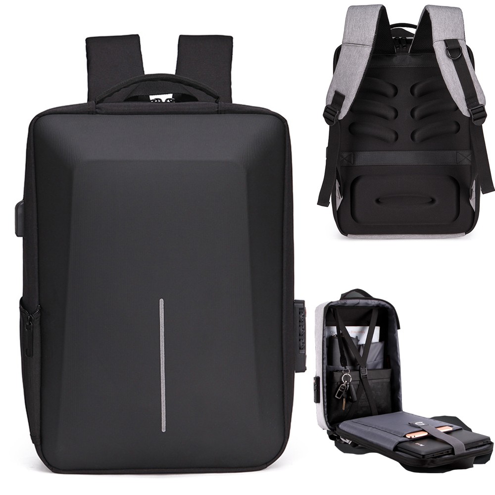 Men's Multifunctional Reflective Stripe Anti-theft Backpack 15.6 Inch Laptop Notebook USB Travel Bag Backpack Male School Bag