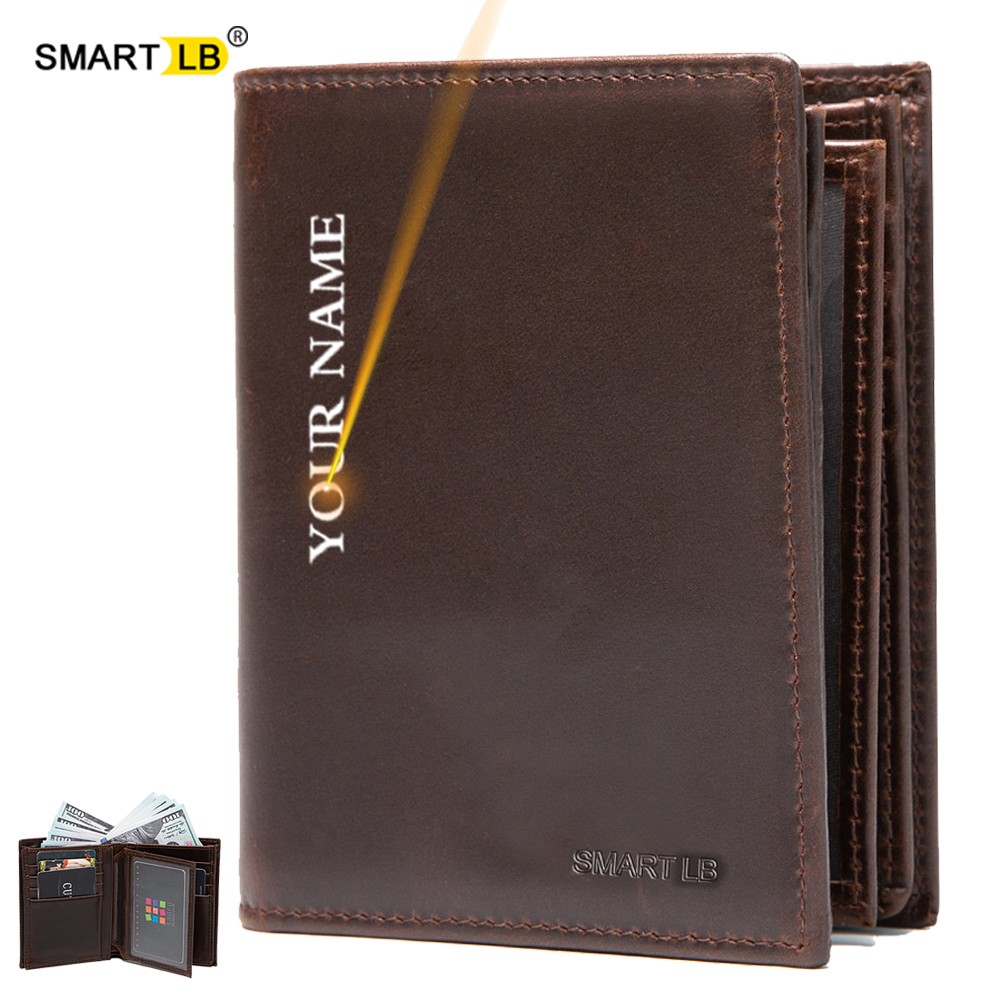 Smart Bluetooth Compatible Wallet Anti-lost Genuine Leather Mens Wallets Card Holder Wallet Finder Gifts Dad Free Engraving