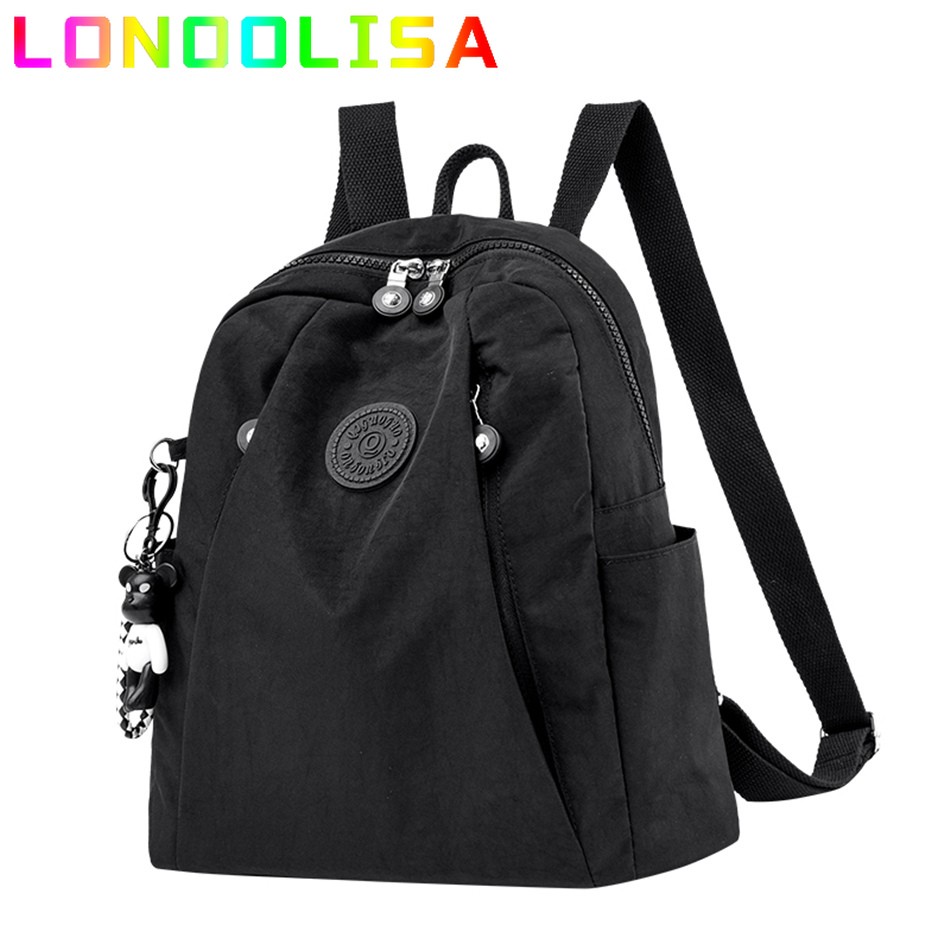 Women Backpack Large Capacity Casual Simple Travel Bag Solid Color High Quality Nylon Canvas Shoulder Bag rackbag Mochilas