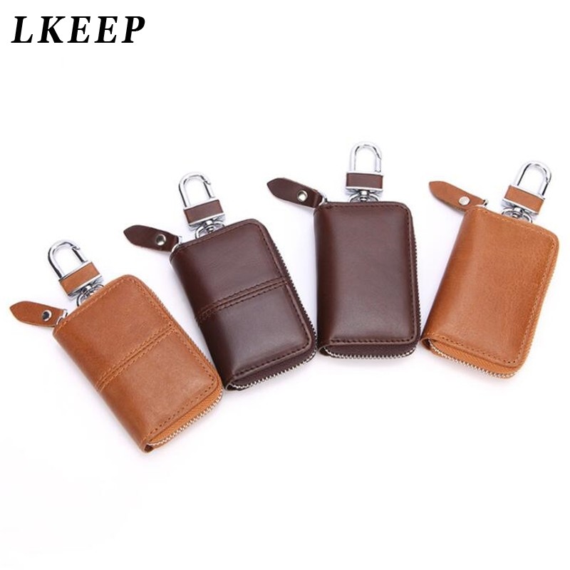 New PU Leather Car Key Wallets Men Key Holder Housekeeper Keys Organizer Women Keychain Cover Zipper Key Pouch Bag Pouch Purse