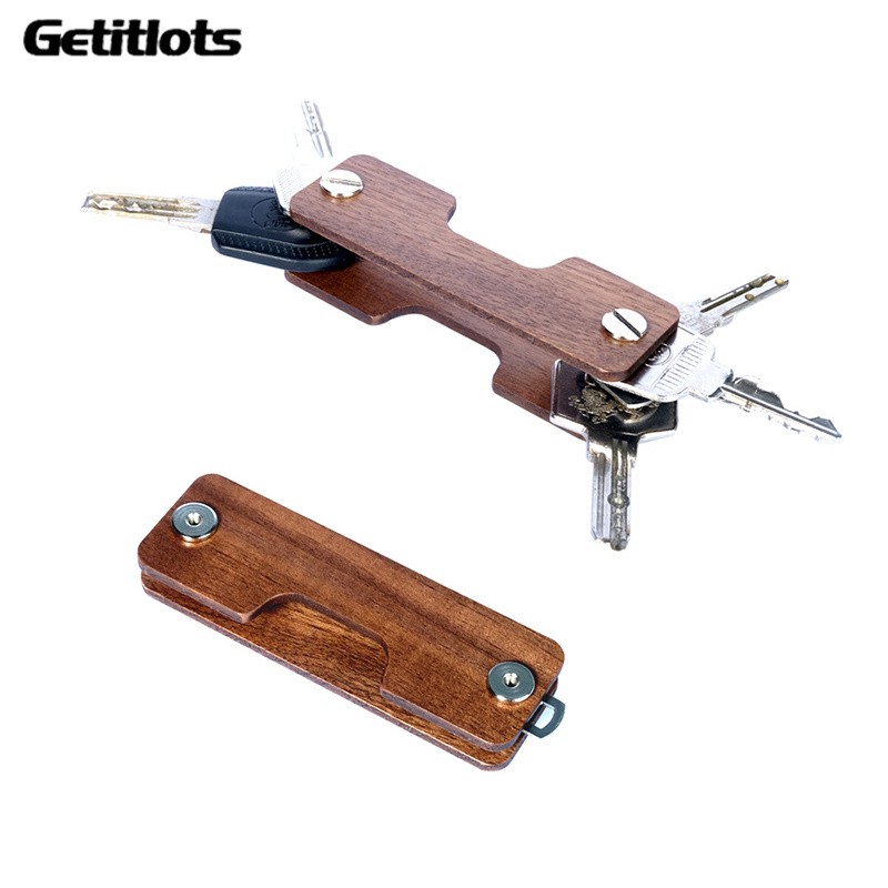 Smart Housekeeper Mini Key Wooden Wallets EDC Men Car Key Holder New Design DIY Pocket Organizer Keychain Bag Purse Key Clip