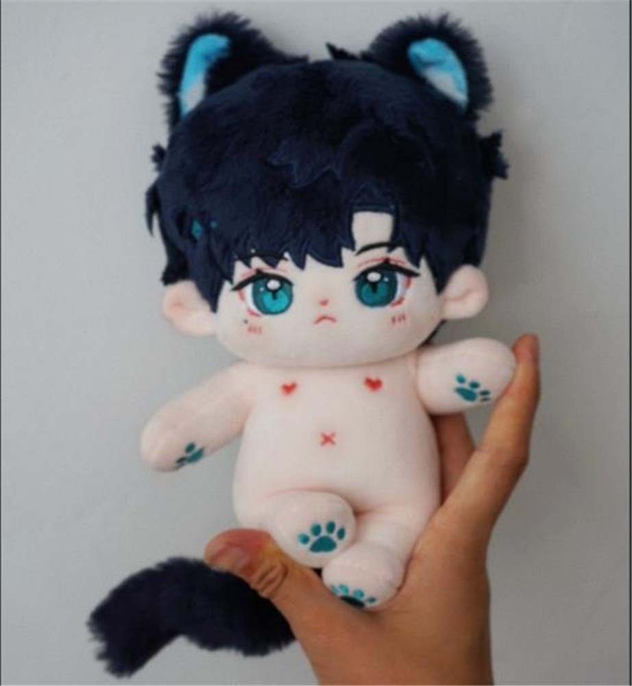 Limited In Stock Toy Light Night Xiao Yi Cat Ear Tail 20cm Plush Doll Toy Body Bag Accessories