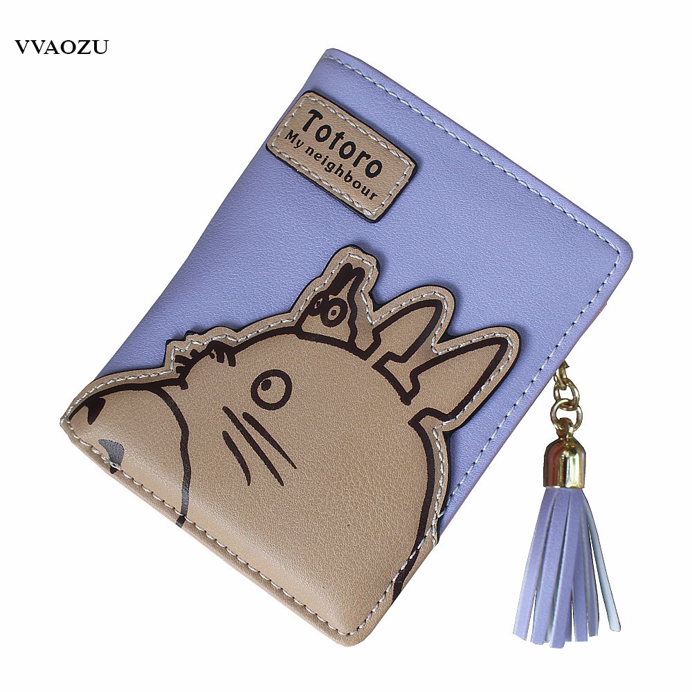 High Quality Women Wallets Totoro Design Ladies Clutch PU Leather Wallet Student Coin Purse Money Bags Long/Short Card Holder