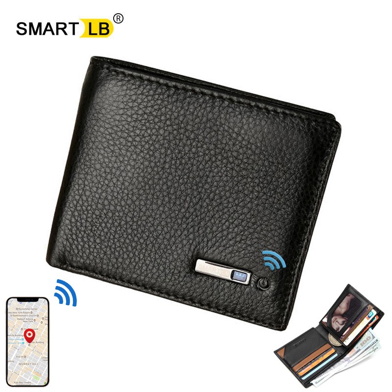 Smart Anti-lost Wallet Tracker Genuine Leather Men Wallets Soft Bluetooth Compatible Leather Wallet Male Luxury Men Wallet