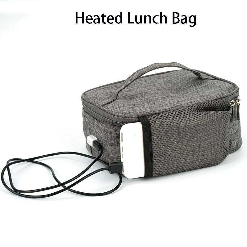 Insulated Lunch Bag With USB Warmer Outdoor Picnic Bag Desk Waterproof Portable Food Storage Bag