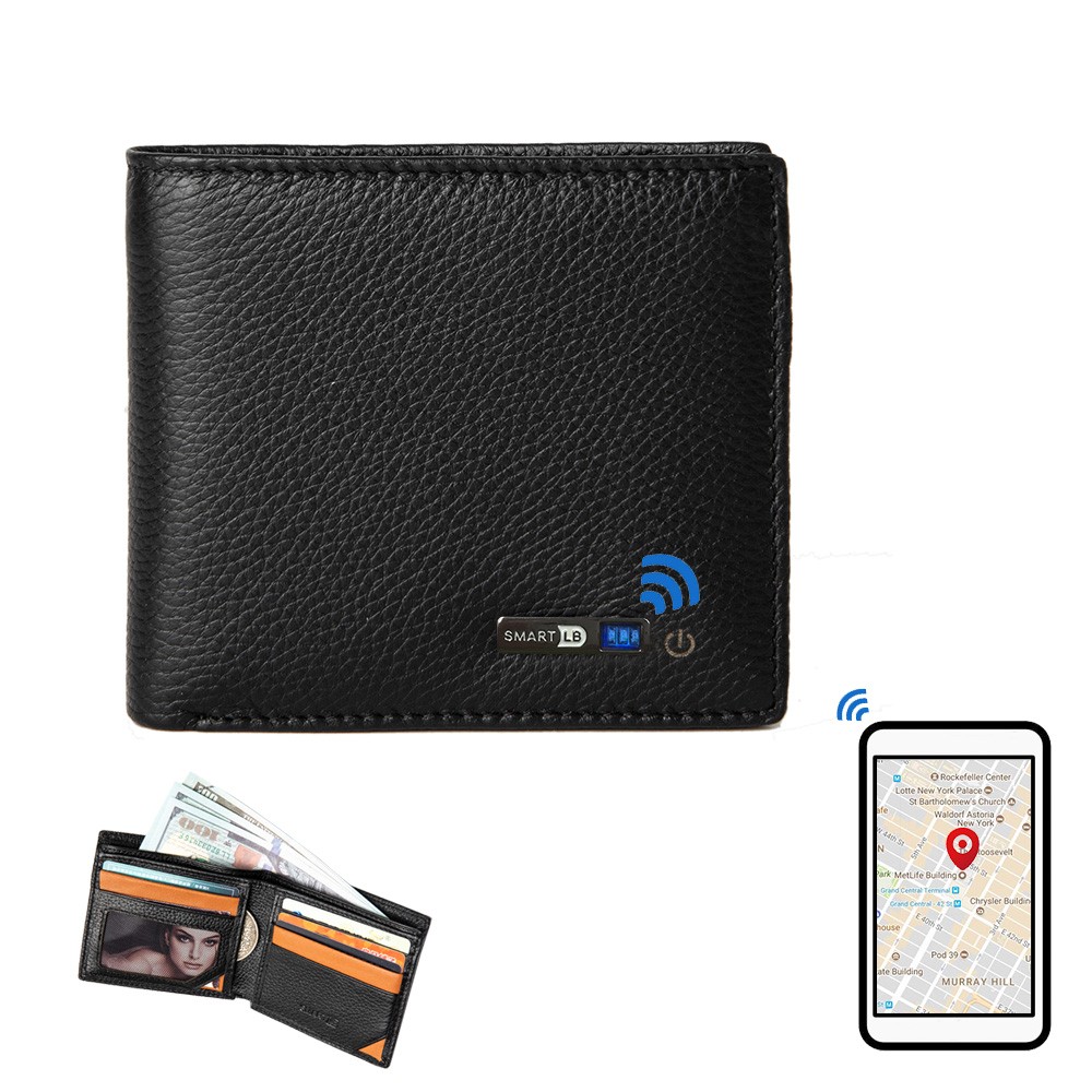 SmartLB Leather Mini Card Holder Best Gift for Man and Woman Anti-theft Wallet GPS Anti-lost Bluetooth Tracker Free Shipping