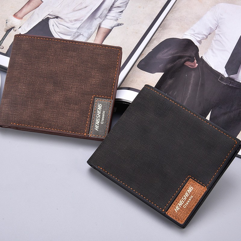 New men's wallet short casual canvas thin wallet business men's wallet