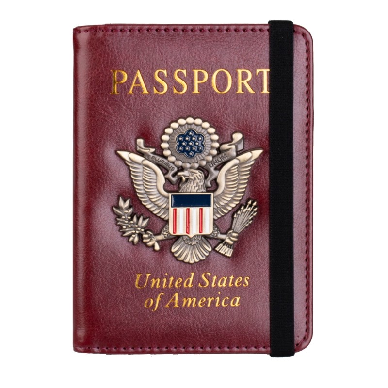 Passport Holder Cover Wallet RFID Blocking Leather Card Holder Travel Document Organizer 066C