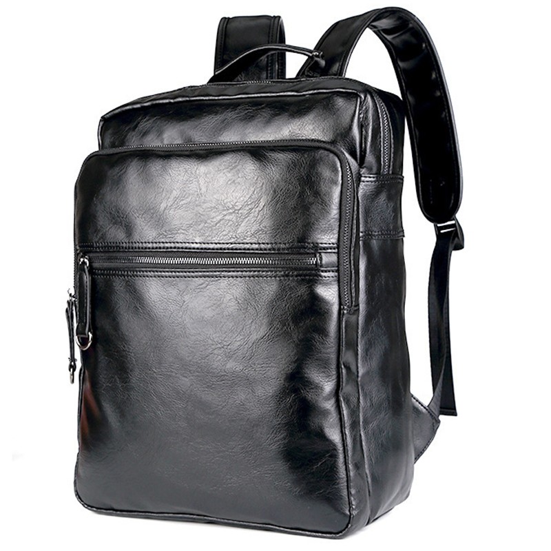 2021 Fashion PU Leather Male Bag Travel Backpack Mochilas School Mens Leather Business Bag Large Laptop Shopping Travel Bag