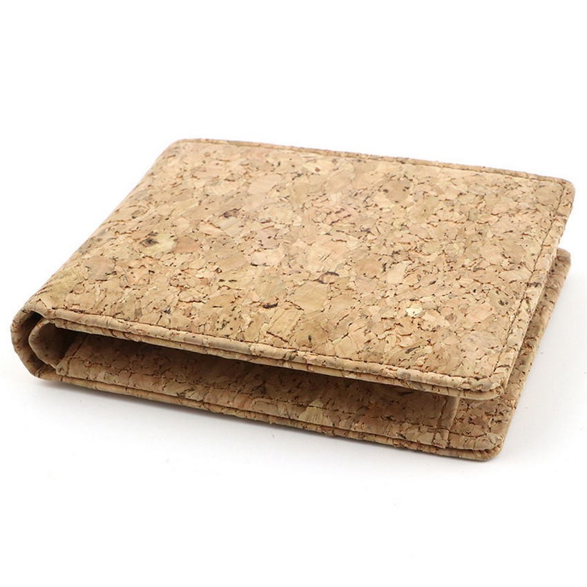 New Rustic Cork Men's Short Wallets Bifold Men's Wallet Eco Friendly Cork Billfold Card/ID Holder Luxury Business Foldable Wallet