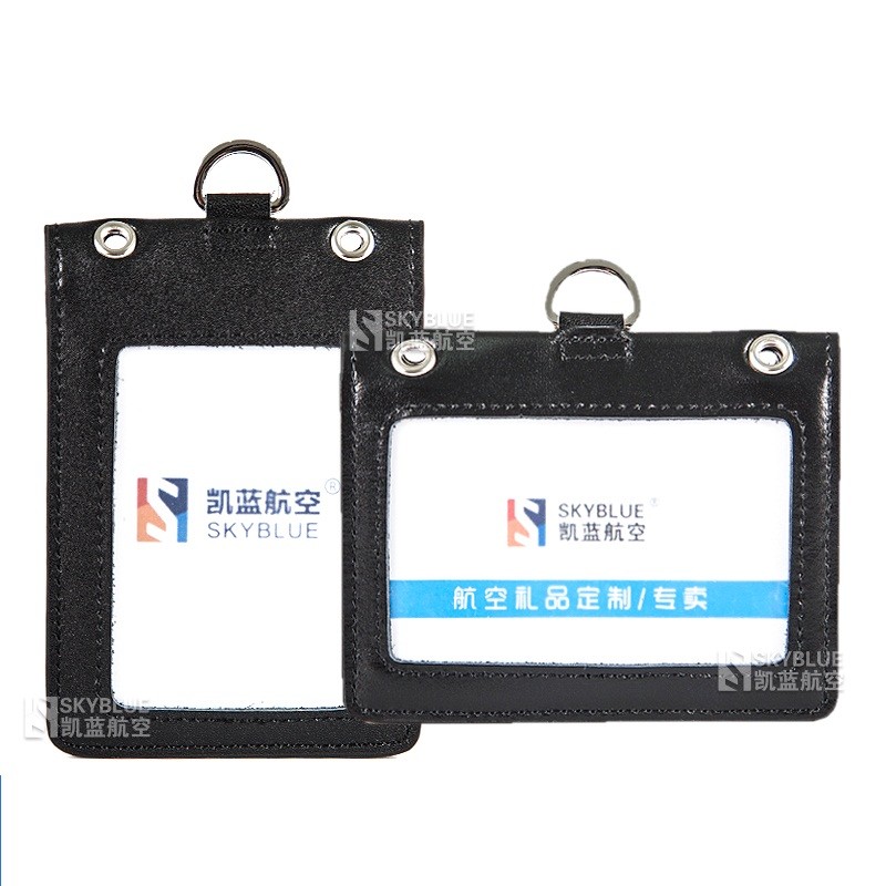 Genuine leather (cowhide) ID holder, ID card holder, vertical/horizontal airline ticket holder for airline crew