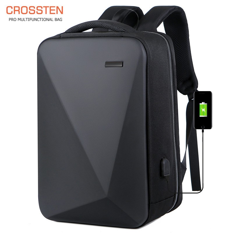 Crossten Laptop Backpack Anti-theft Lock 15.6 inch Laptop Backpack USB Charging Multifunctional Waterproof Business School Bag