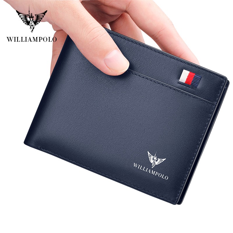 WilliamPOLO Men's Card Holder Genuine Leather Bifold, WilliamPOLO Men's Card Holder Genuine Leather Bifold