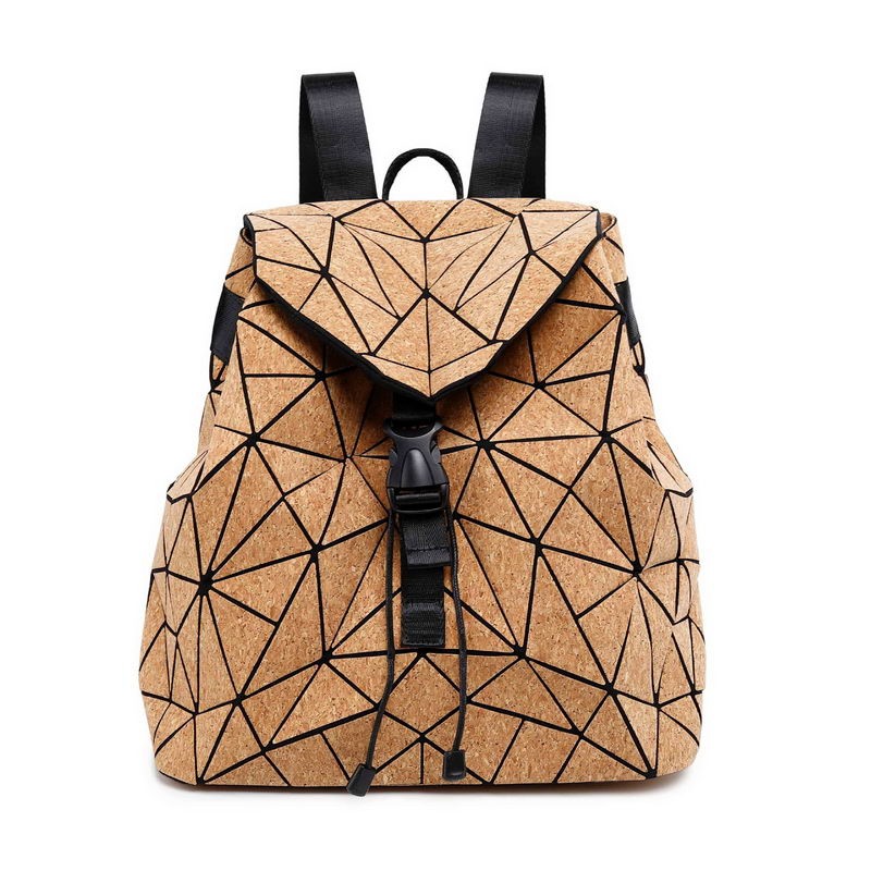 W638 kandra diamond geometric cork backpack deformation student school bags for teenage girl travel bags dropshipping