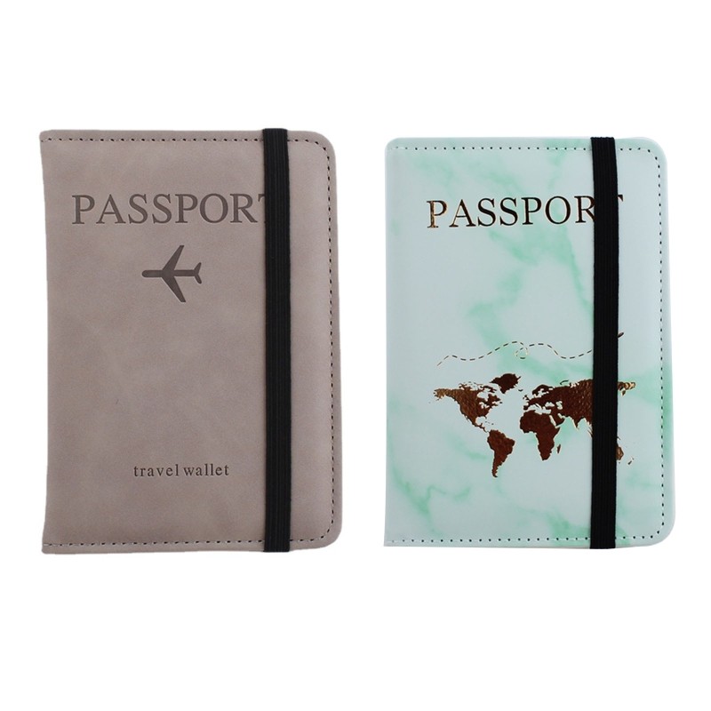 Unisex Passport Cover Letter Print Protctor Case Women Men PU Leather Travel Credit Card Holder Passport Organizer Wallet