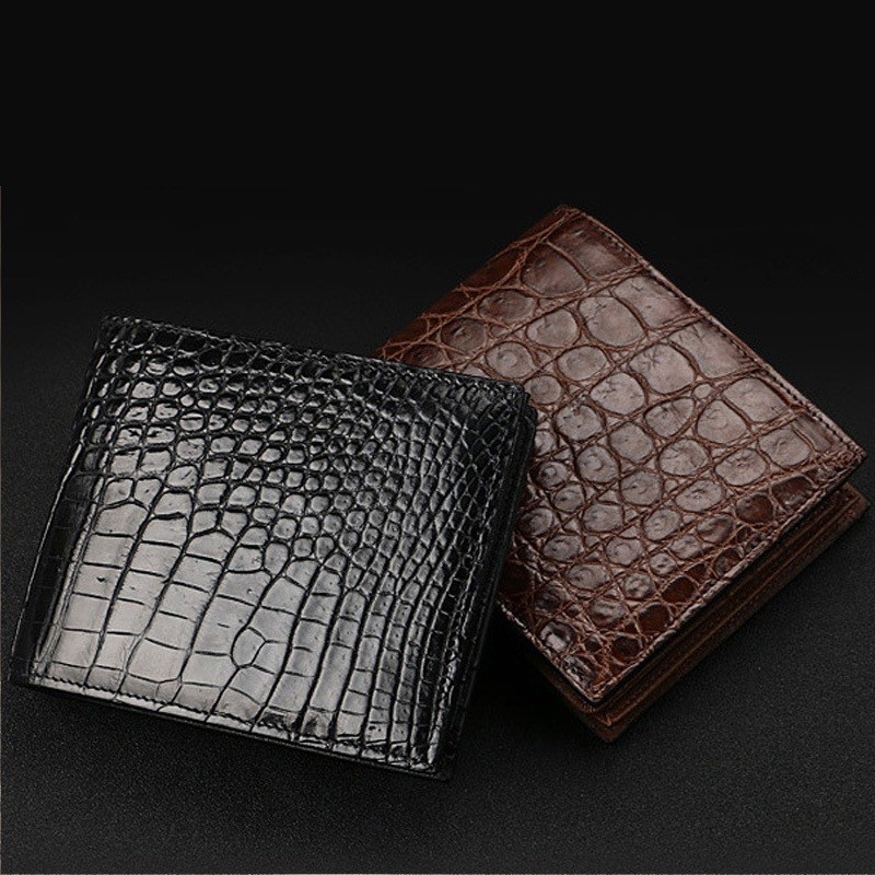 Crocodile Genuine Leather Wallet Luxury Design Clutch Wallet for Men High Quality Wallet Brown Black Crocodile Bifold