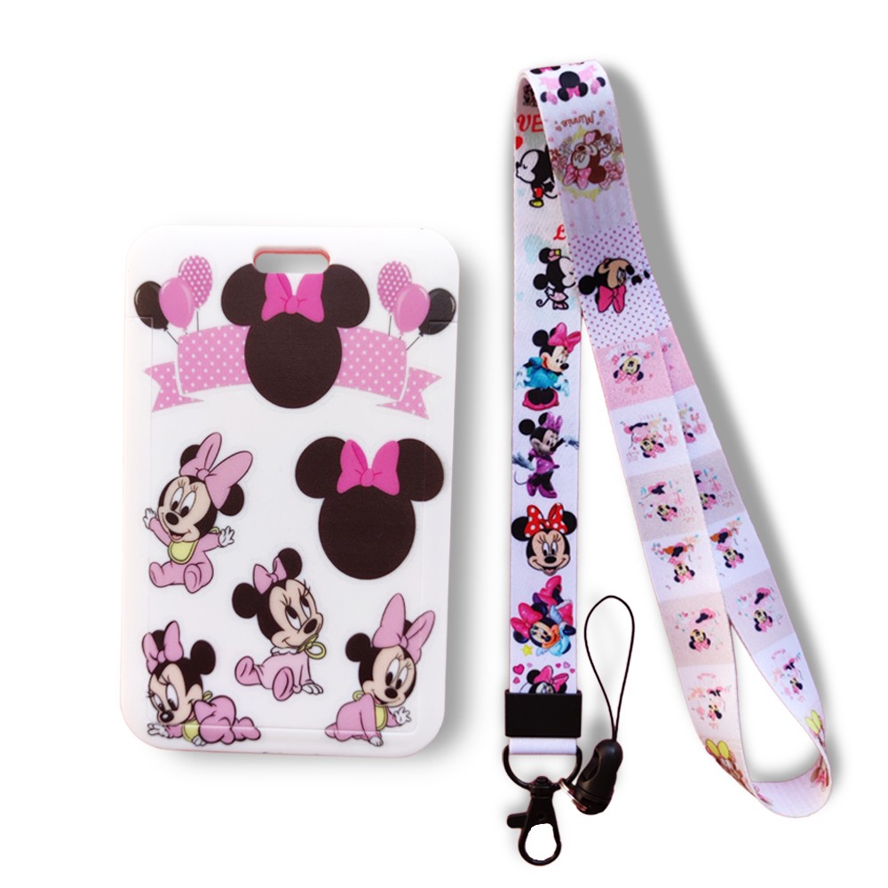 Disney Mickey Minnie Mouse Doctor Nurse Accessories Lanyard Car Keychain ID Card Cover Phone Bag Ring Badge Holder Gifts