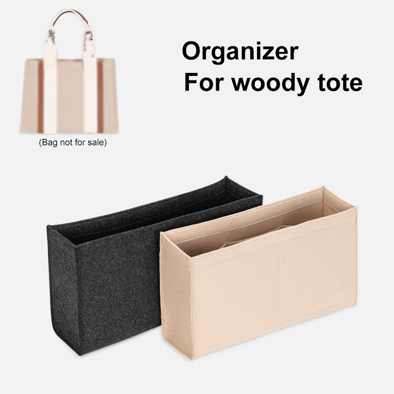 For Woody Tote Inner Storage Bag, Purse Organizer Insert, Felt Makeup Linner Bags Zipper, Women's Luxury Handbag Tote Shaper