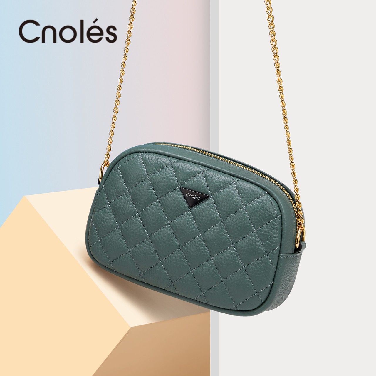 Cnoles Luxury Brand Shoulder Bag 2022 New Fashion High Quality Genuine Leather Designer Women Handbag Chain Crossbody Bag