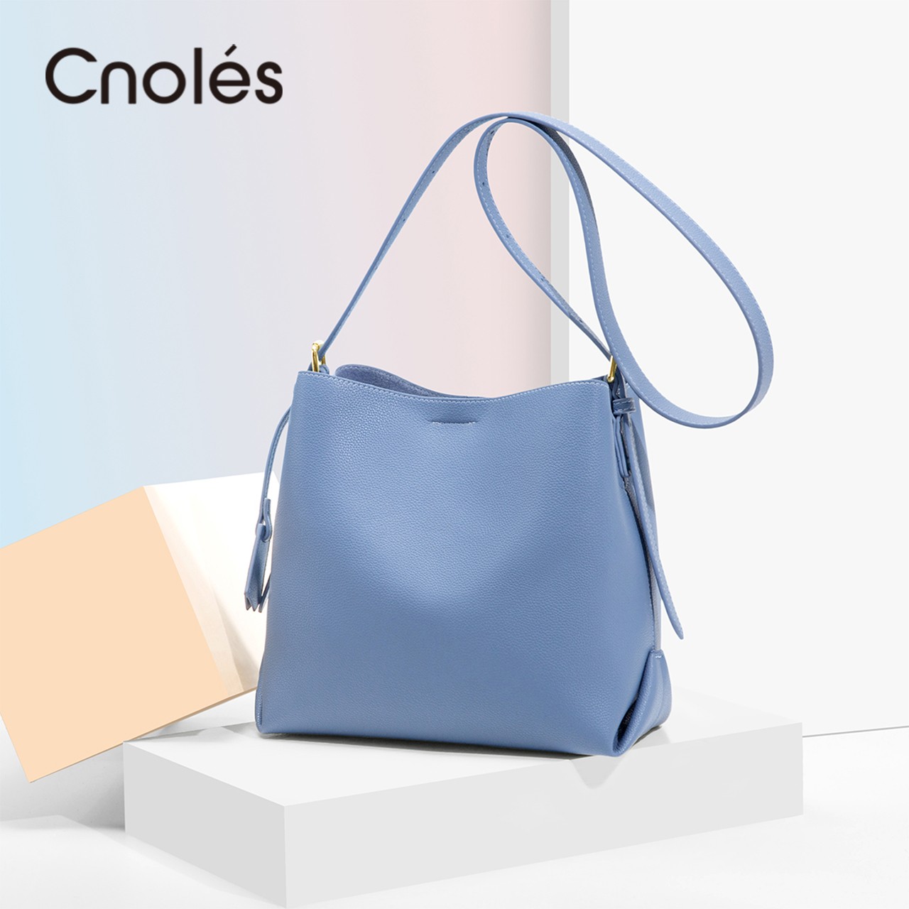 Cnoles Genuine Leather Women Shoulder Bag Luxury Handbag Blue Fashion Crossbody Bags For Women Female Handbag