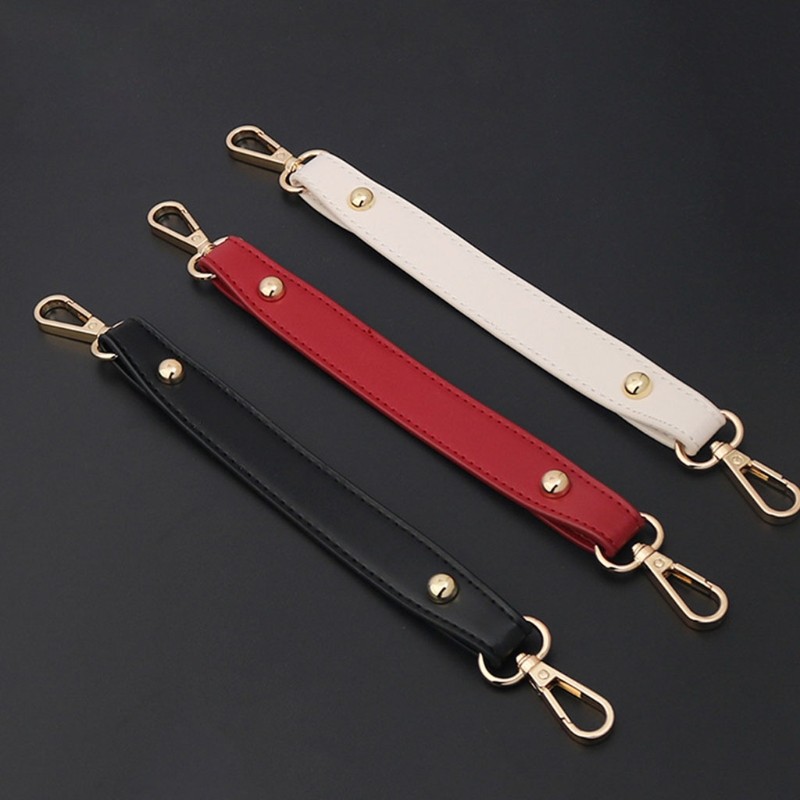 1pc 27cm PU Leather Wallet Straps Short Handbag Handle Strap DIY Replacement with Metal Buckets Purse Making Supplies Accessories