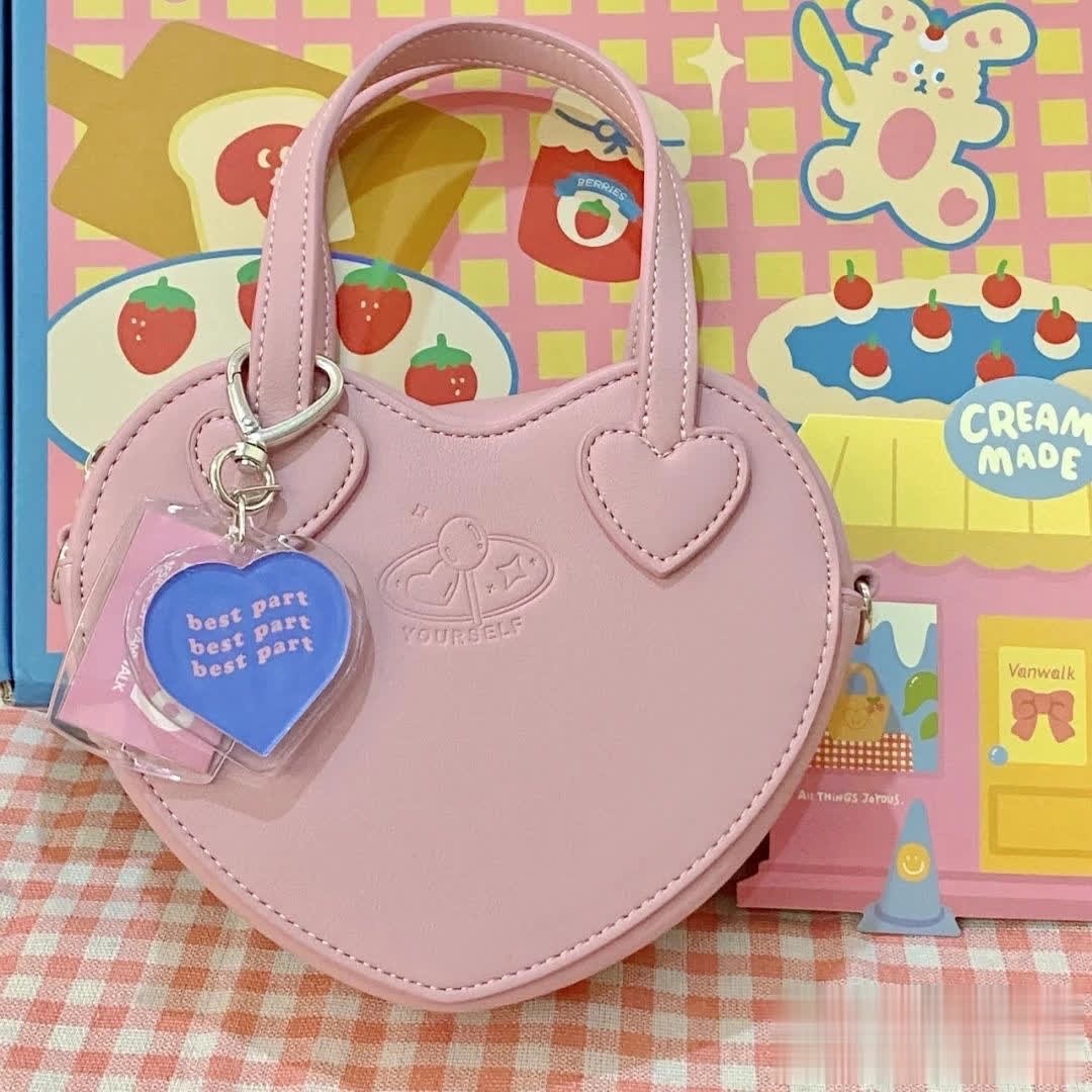 Xiuya Japanese Handbag for Girls Small Cell Phone Women Shoulder Bag Female Kawaii Cute Heart Lolita Crossbody Bag Women 2022