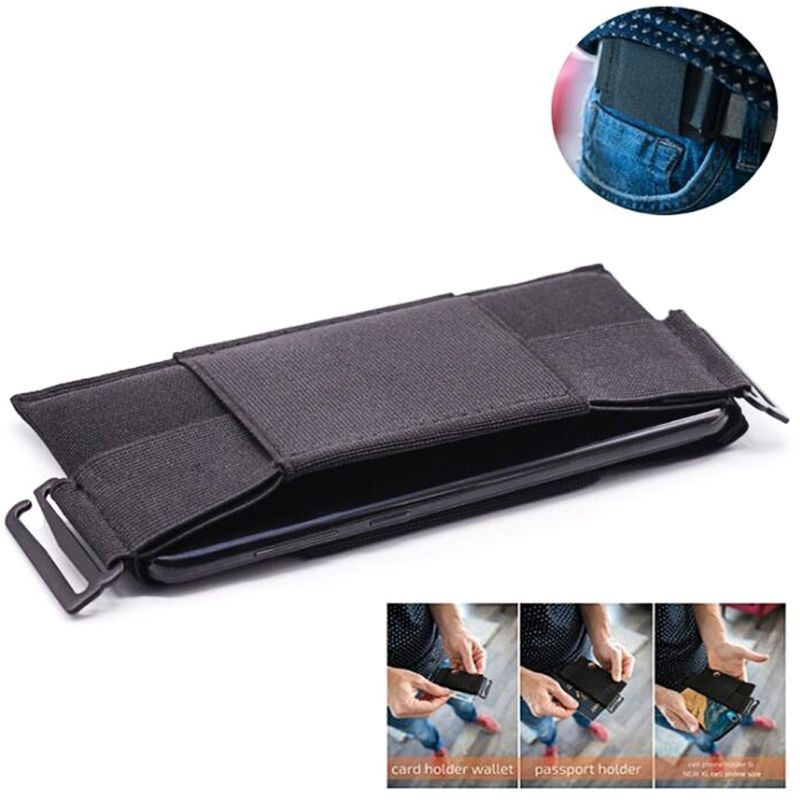 Minimalist Invisible Wallet, Waist Bag Money Belt Small Hidden Travel Wallets Pouch for Phone Key Holder Card Organizer