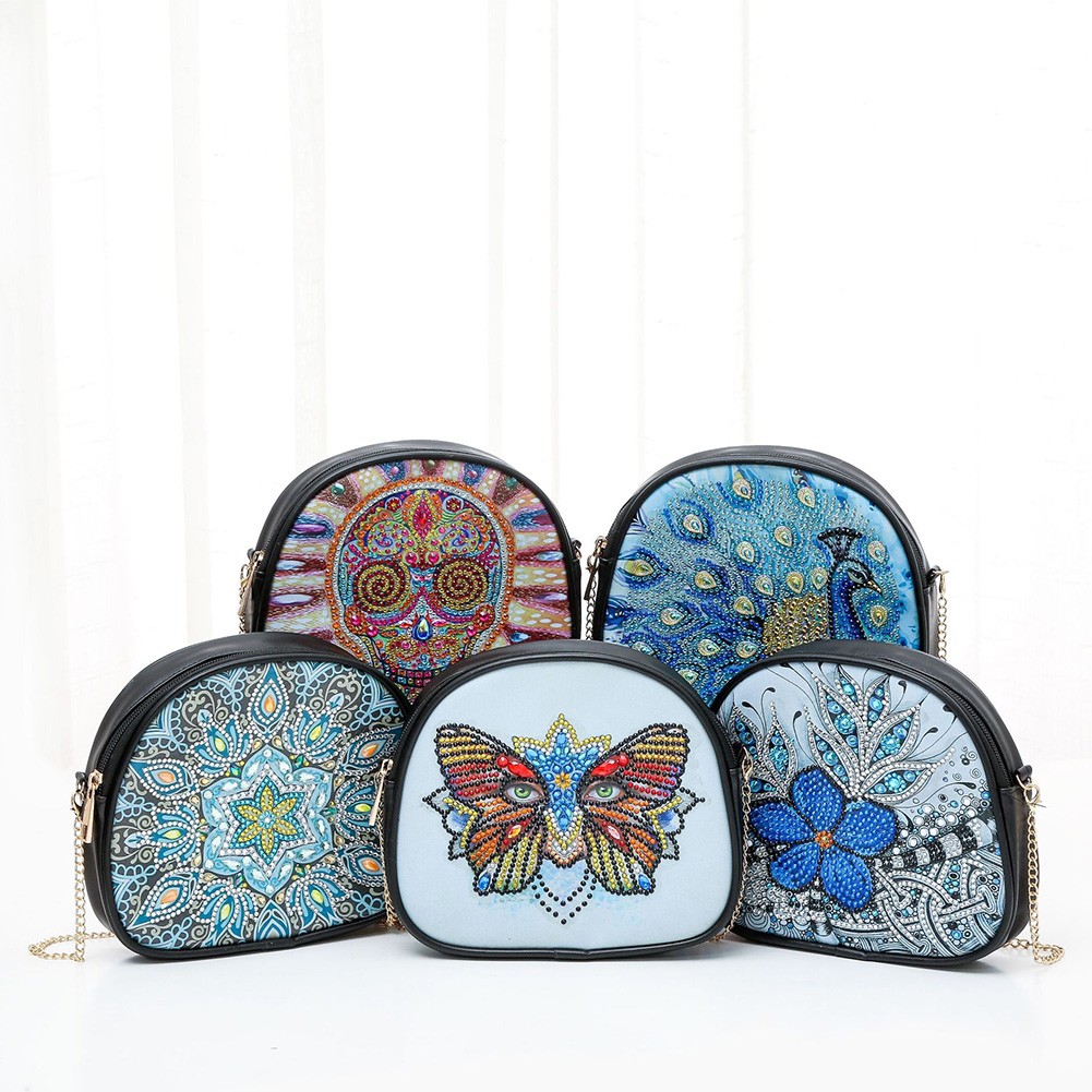 Diamond Mosaic PU Leather Women Shoulder Bags Mosaic Drill Reusable Eco-friendly Embroidery Storage Bag Shopping Bag