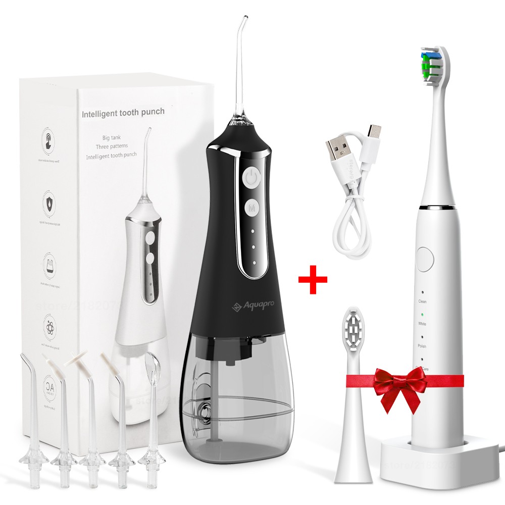 Oral Irrigator 3 Modes Water Flosser Waterproof IPX7 Dental Water Jet Irrigator Dental Teeth Whitening Electric Toothbrush Gift