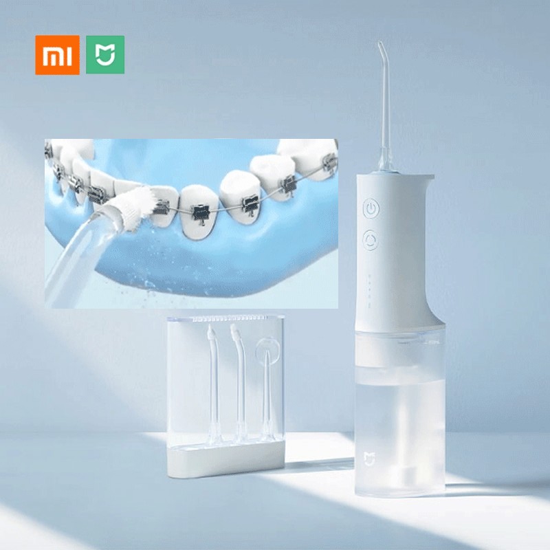 Xiaomi Mijia Electric Oral Irrigator Water Silkworm 200ml Dental Irrigator with IPX7 Waterproof, and 4pcs Irrigator Irrigator