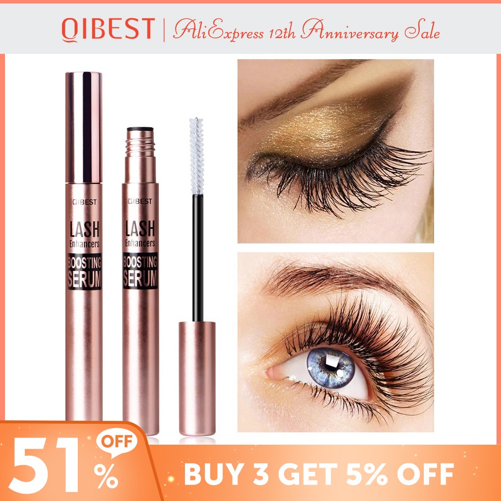 QIBEST Eyelash Growth Enhancer Natural Medicine Treatments Eye Lashes Serum Mascara Eyelash Lifting Prolong Eyebrow Growth