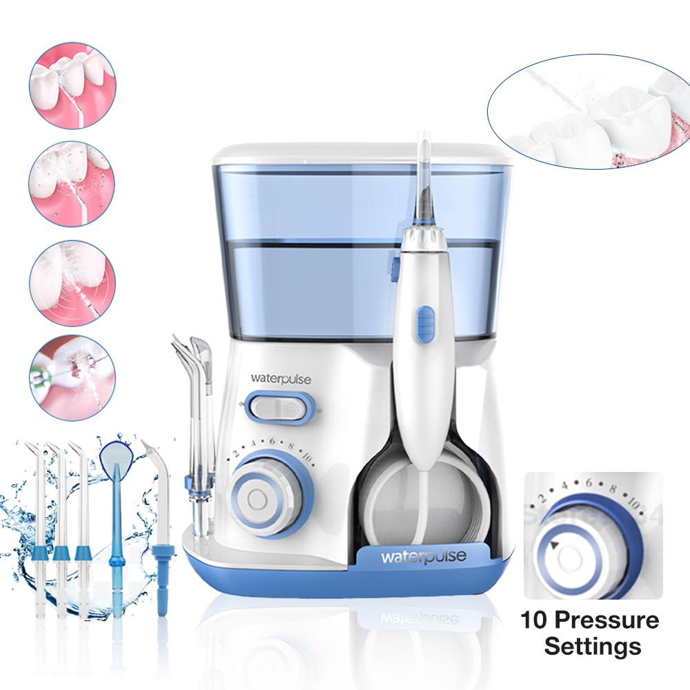 Waterpulse Oral Irrigator v300 12 Pressure Water Flosser 800ml Dental Cleaner Family Care Irrigator Dental Dental Water Jet 5 Tip