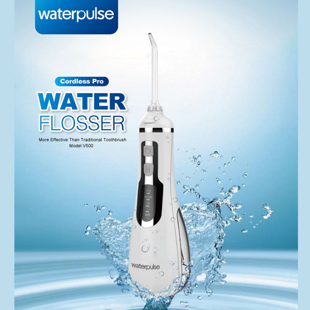 Waterpulse V500 Adult Portable Oral Irrigator Rechargeable Water Flosser 200ml IPX7 Water Floss