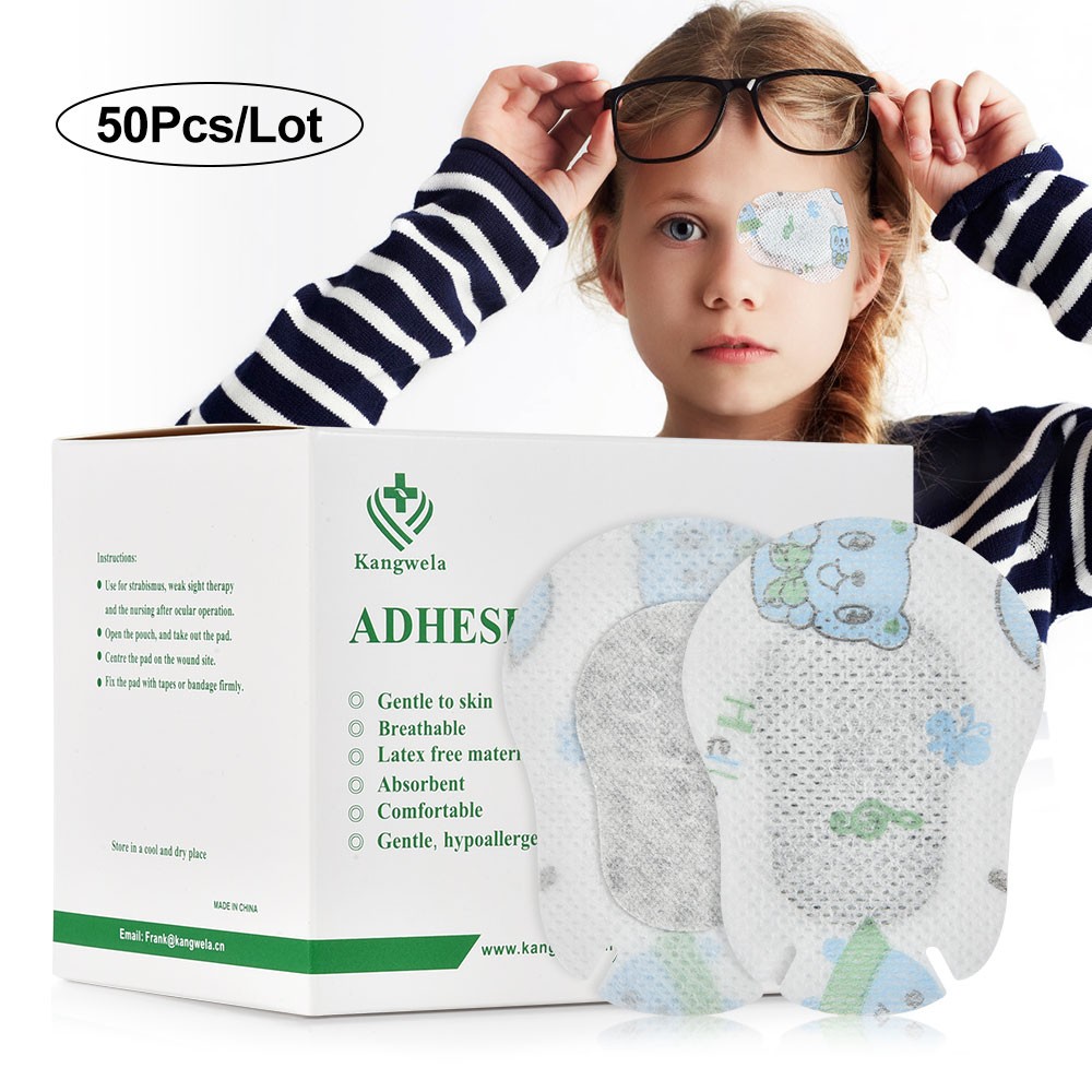 50pcs/box Eye Patches Cartoon Amblyopia Children Disposable Eye Mask Medical Colorful Child Amblyopia Training Eyeshade