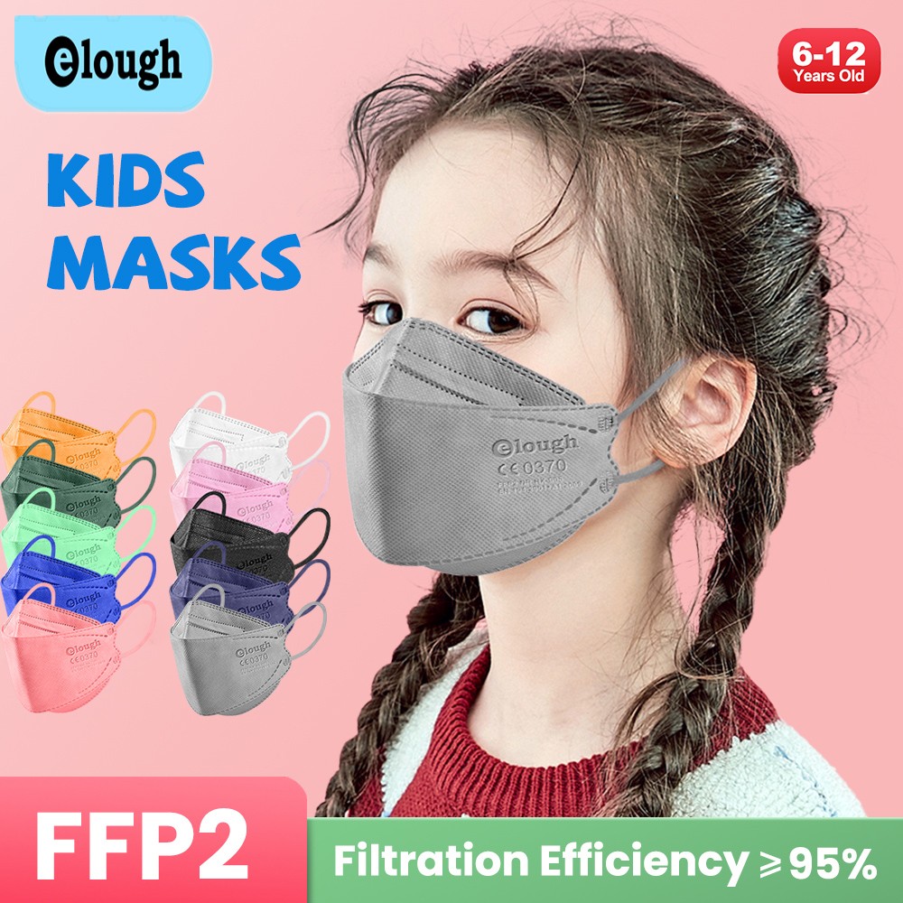 Elough Mascarillas FPP2 Ninos 6-12 Años 4 Layers Infant FFP2 Kids Children Masks FFP 2 ffp2Mascarilla KN95 Infantil Mask