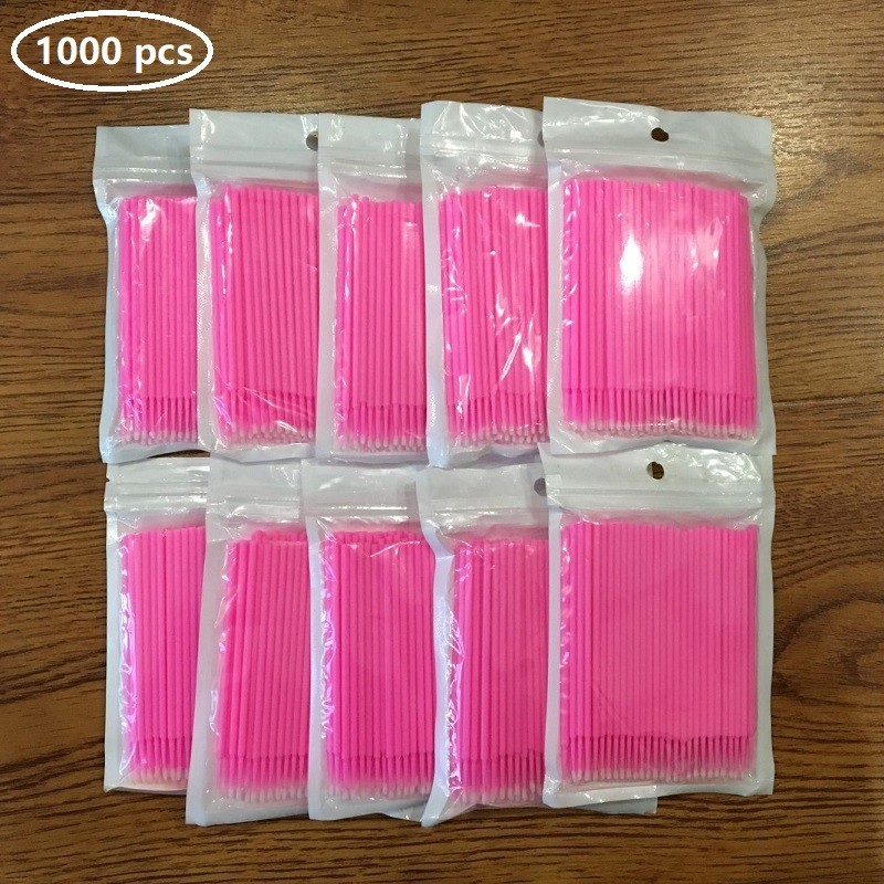 1000pcs Disposable Eyelashes Extension Individual Lash Removing Swab Micro Brush For Eyelash Extension Tools