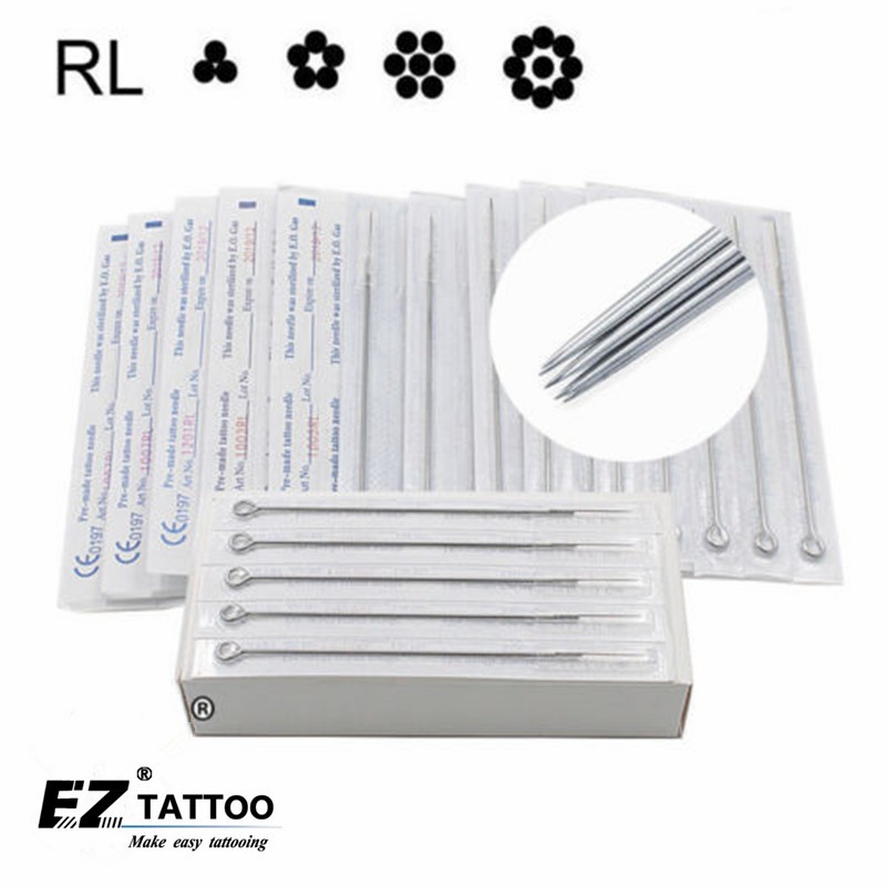 50pcs/box Disposable Sterile Round Liner Tattoo Needles For Standard Tattoo Machine & Grips 1/3/5/7/9/11/13/15RL