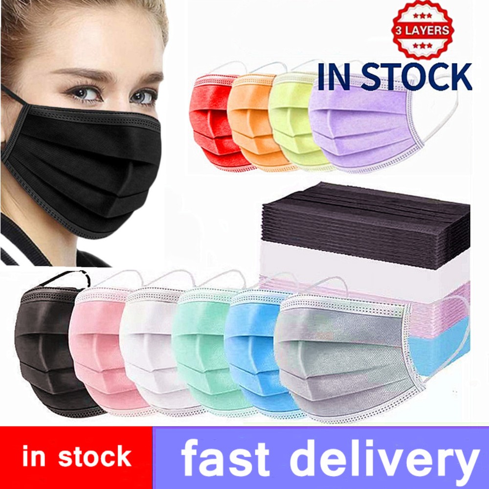 Disposable masks colorful masks mascarillas quiurgicas homology adas black non-woven face masks 3 layer adult mouth caps mascara mask