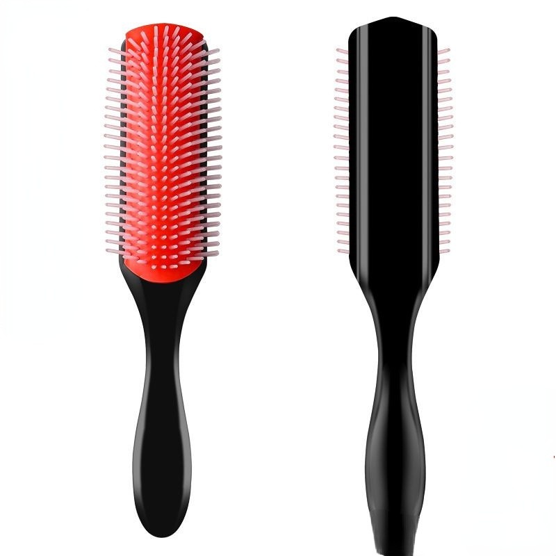 9-rows Detangling Hair Brush Denman Detangler Brush Scalp Massager Straight Curly Wet Hair Comb